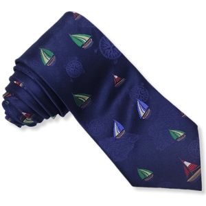 Tropicals by Tango Necktie 59" Classic Sailboats Nautical 100% Silk Handmade